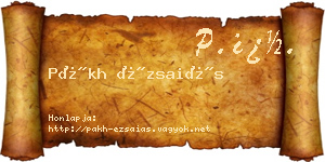 Pákh Ézsaiás névjegykártya